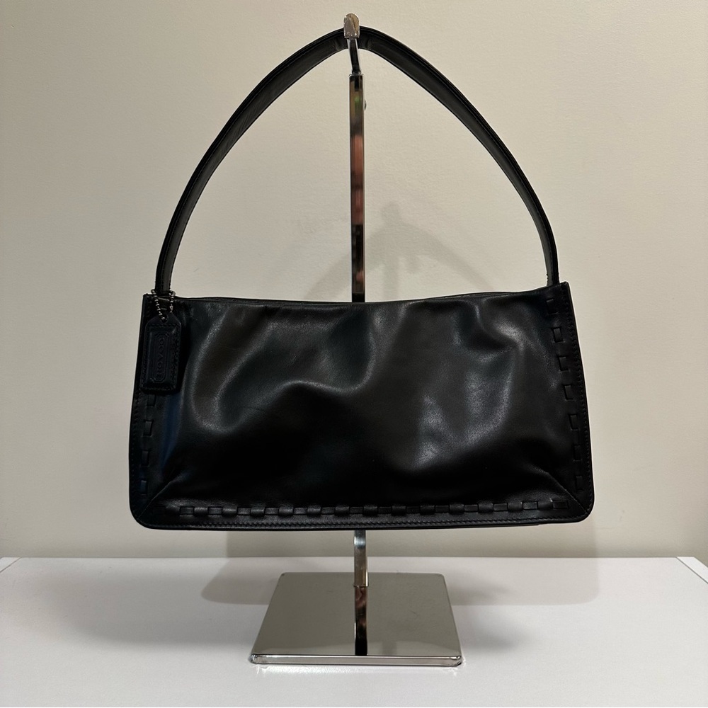 Vintage Coach Y2K West End Mini Hobo black leather shoulder bag #9468